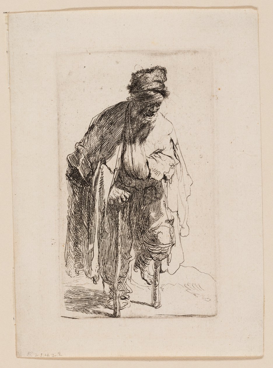 Tigger med et træben af Rembrandt van Rijn
