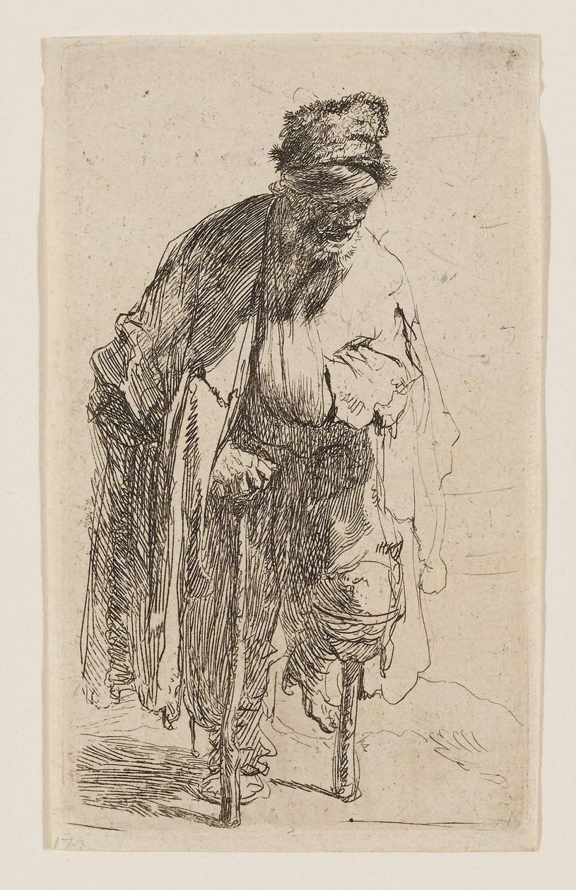 Tigger med et træben af Rembrandt van Rijn