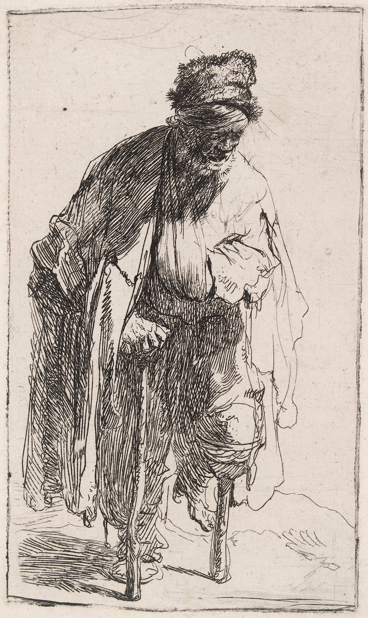 Tigger med træben, ca. 1630. af Rembrandt van Rijn
