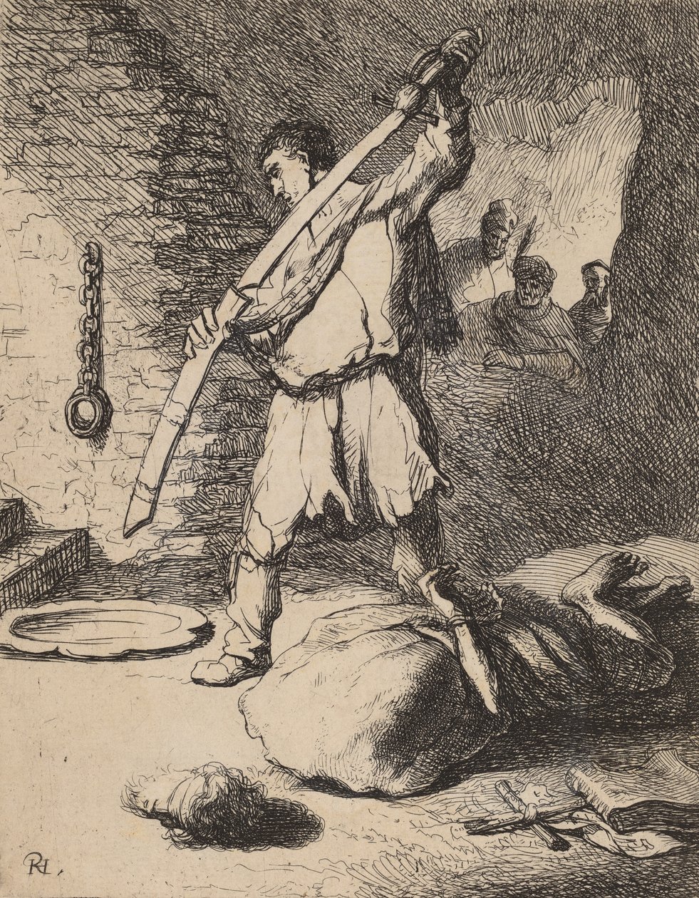 Halshugning af Johannes Døberen, ca. 1627. af Rembrandt van Rijn