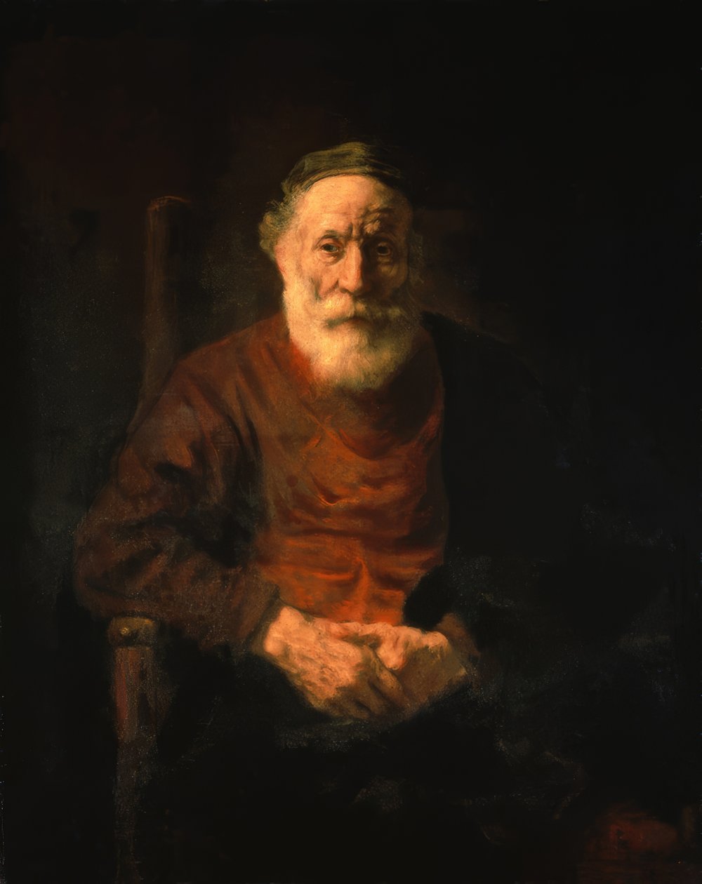 Portræt af en gammel mand i en rød kjortel af Rembrandt van Rijn