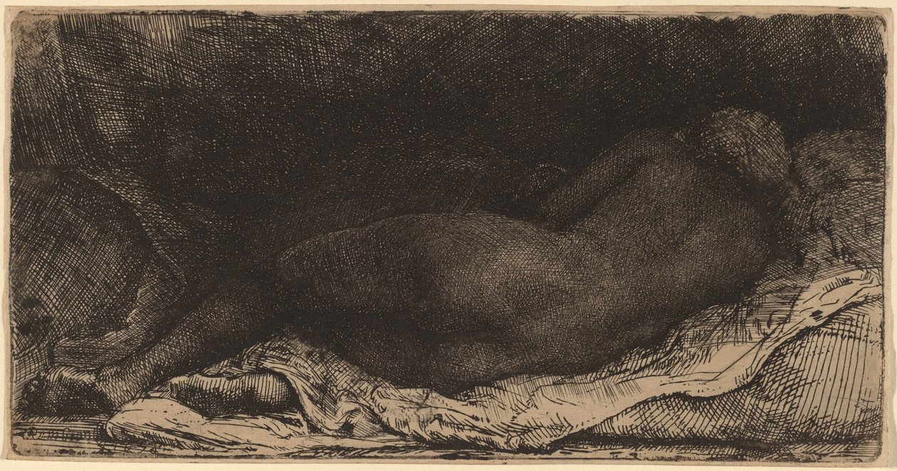 Sort kvinde liggende af Rembrandt van Rijn