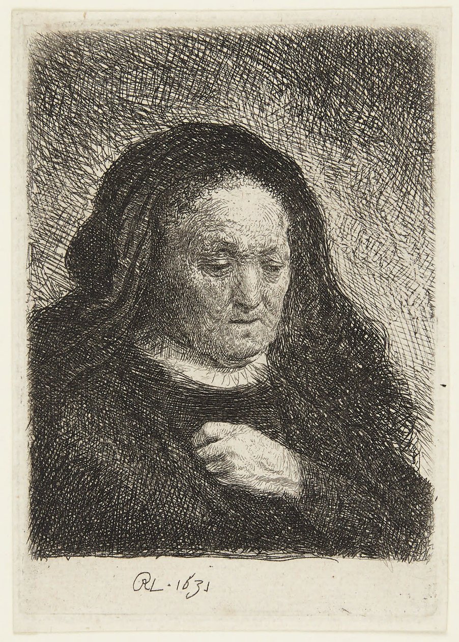 Buste af Rembrandts mor af Rembrandt van Rijn
