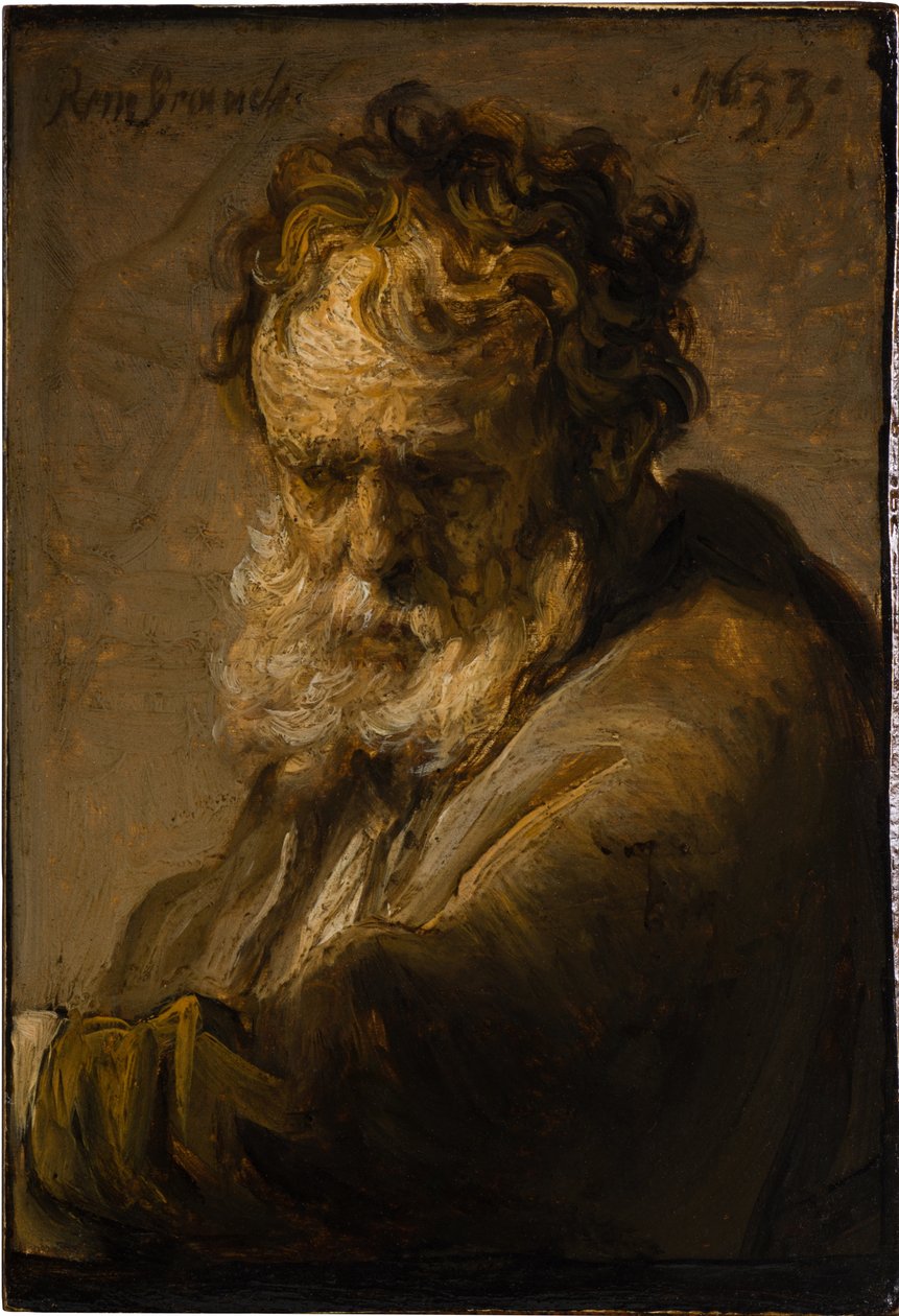 Buste af en skægget gammel mand, 1633. af Rembrandt van Rijn