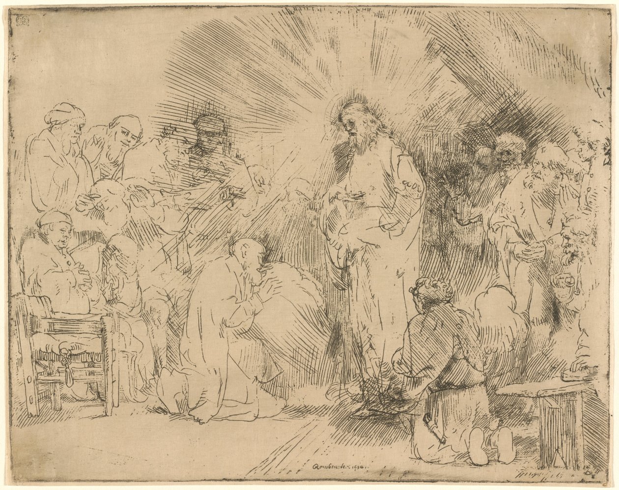 Kristus viser sig for apostlene af Rembrandt van Rijn