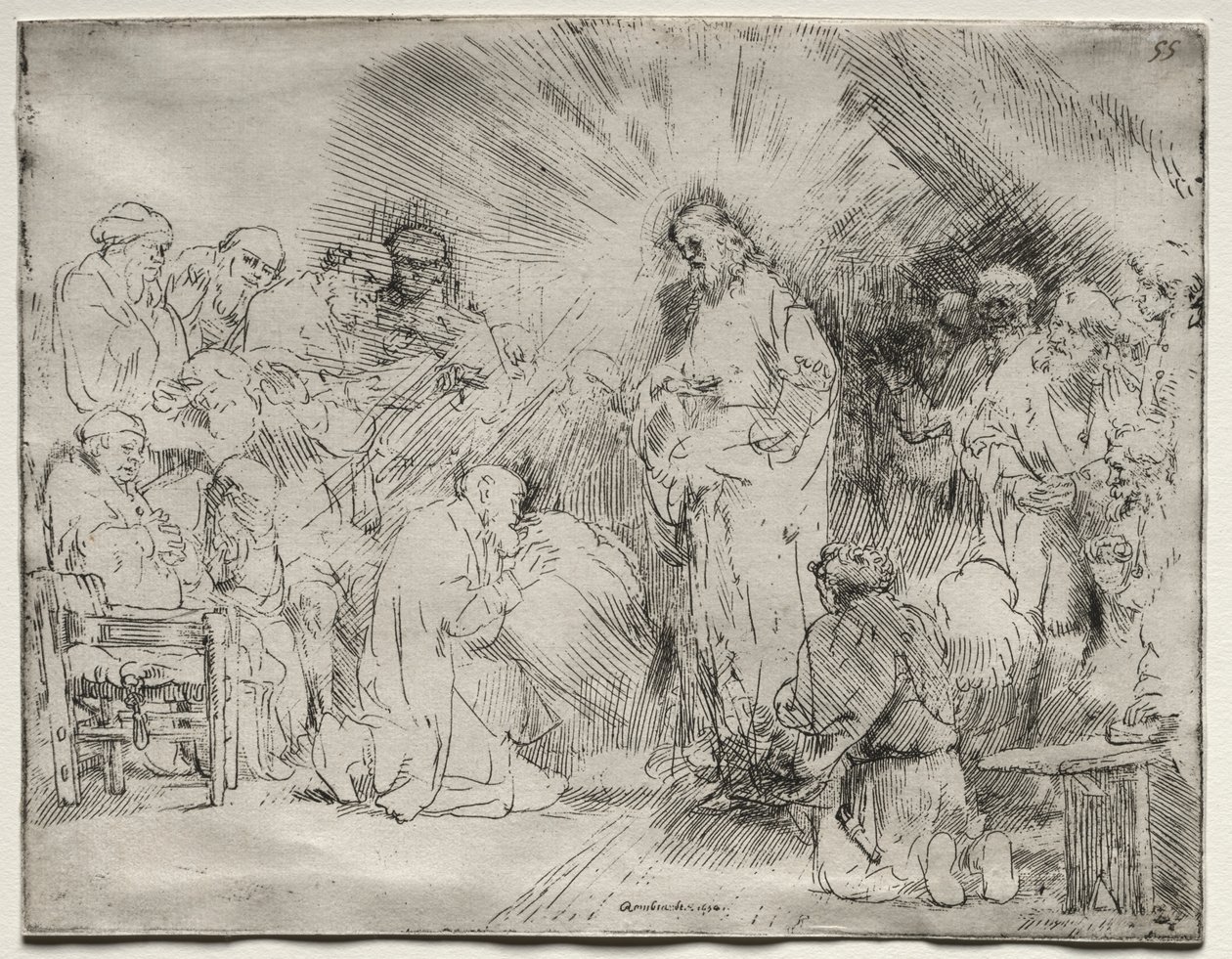 Kristus viser sig for apostlene af Rembrandt van Rijn