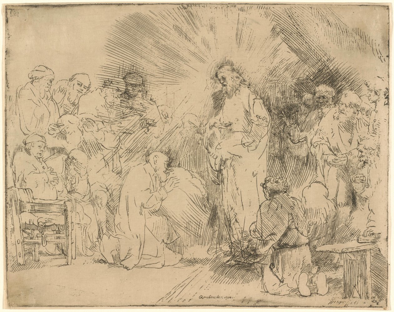 Kristus viser sig for apostlene af Rembrandt van Rijn