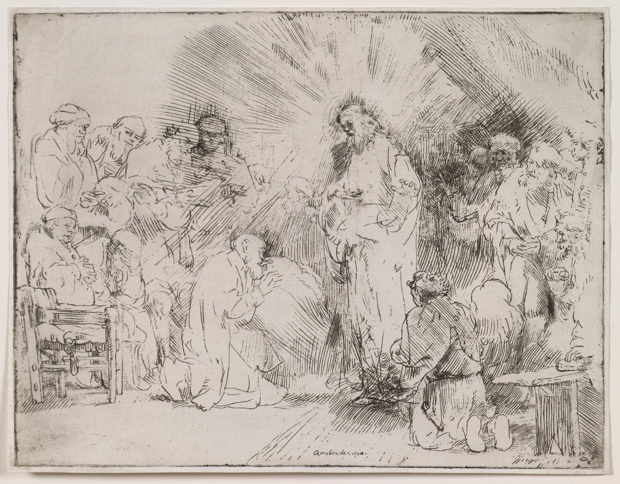 Kristus viser sig for apostlene af Rembrandt van Rijn