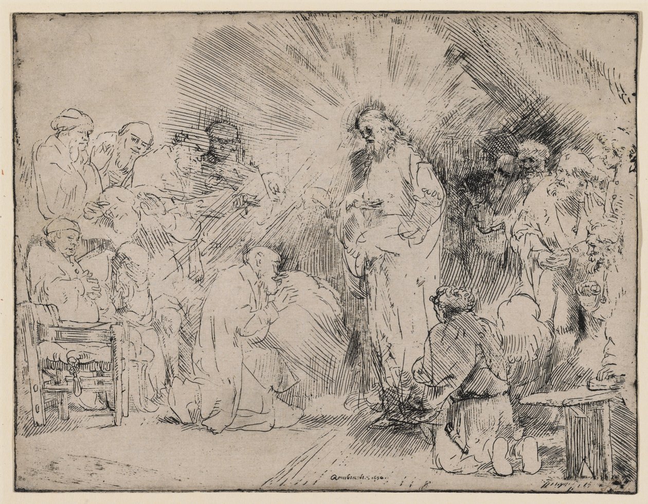 Kristus viser sig for apostlene af Rembrandt van Rijn