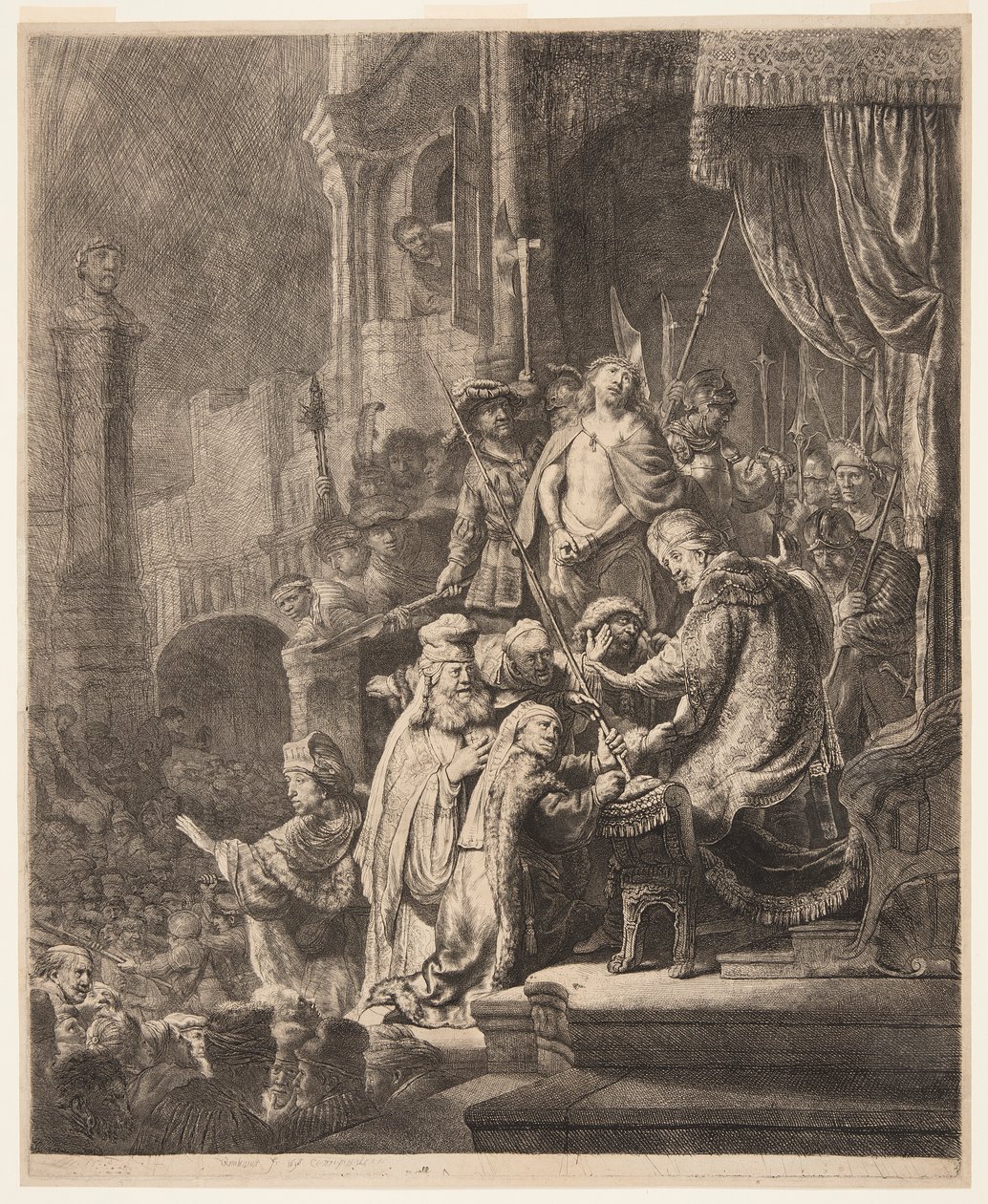 Kristus før Pilatus: Den store tallerken af Rembrandt van Rijn