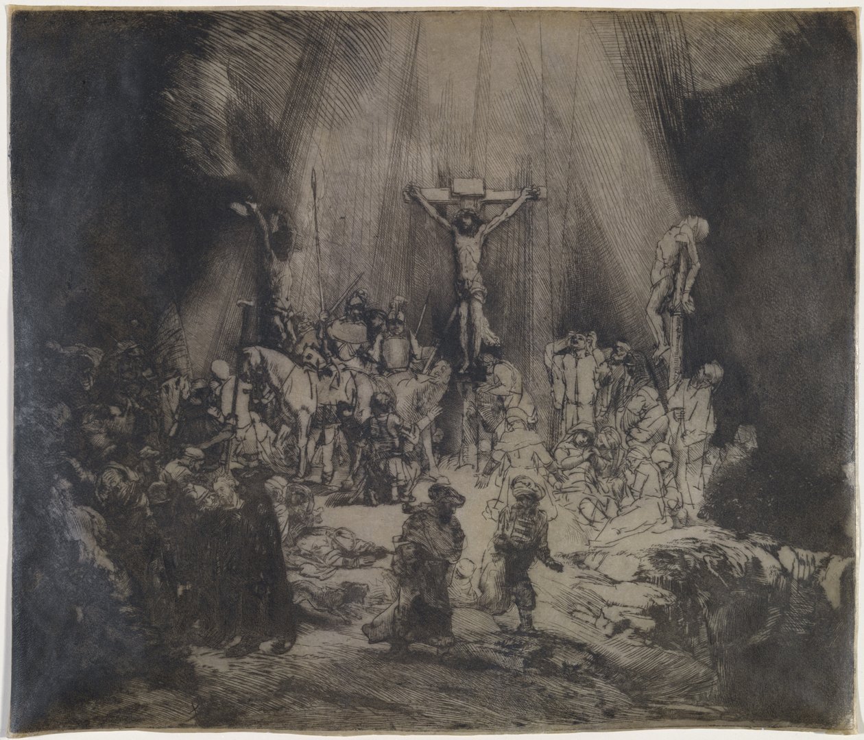 Kristus korsfæstet mellem de to tyve (De tre kors) af Rembrandt van Rijn