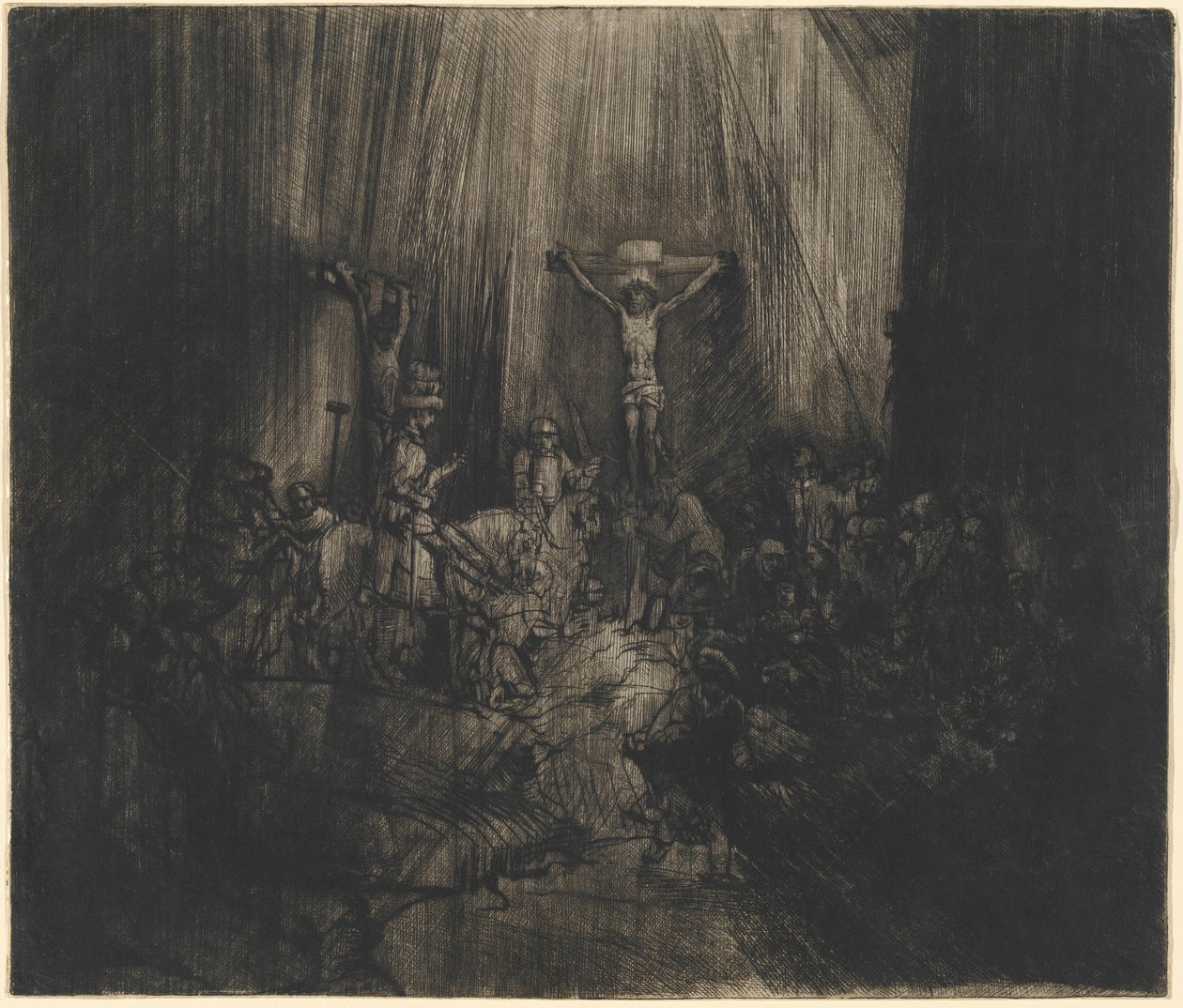 Den korsfæstede Kristus mellem de to tyve (De tre kors) af Rembrandt van Rijn