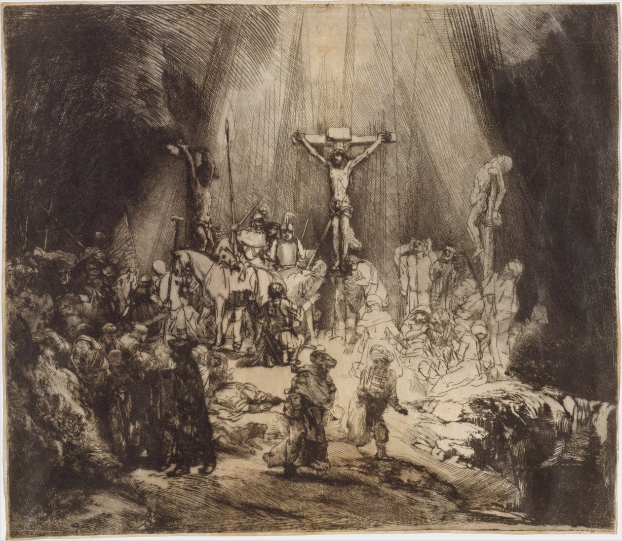 Kristus korsfæstet mellem de to tyve: De tre kors, 1653., 1653. af Rembrandt van Rijn