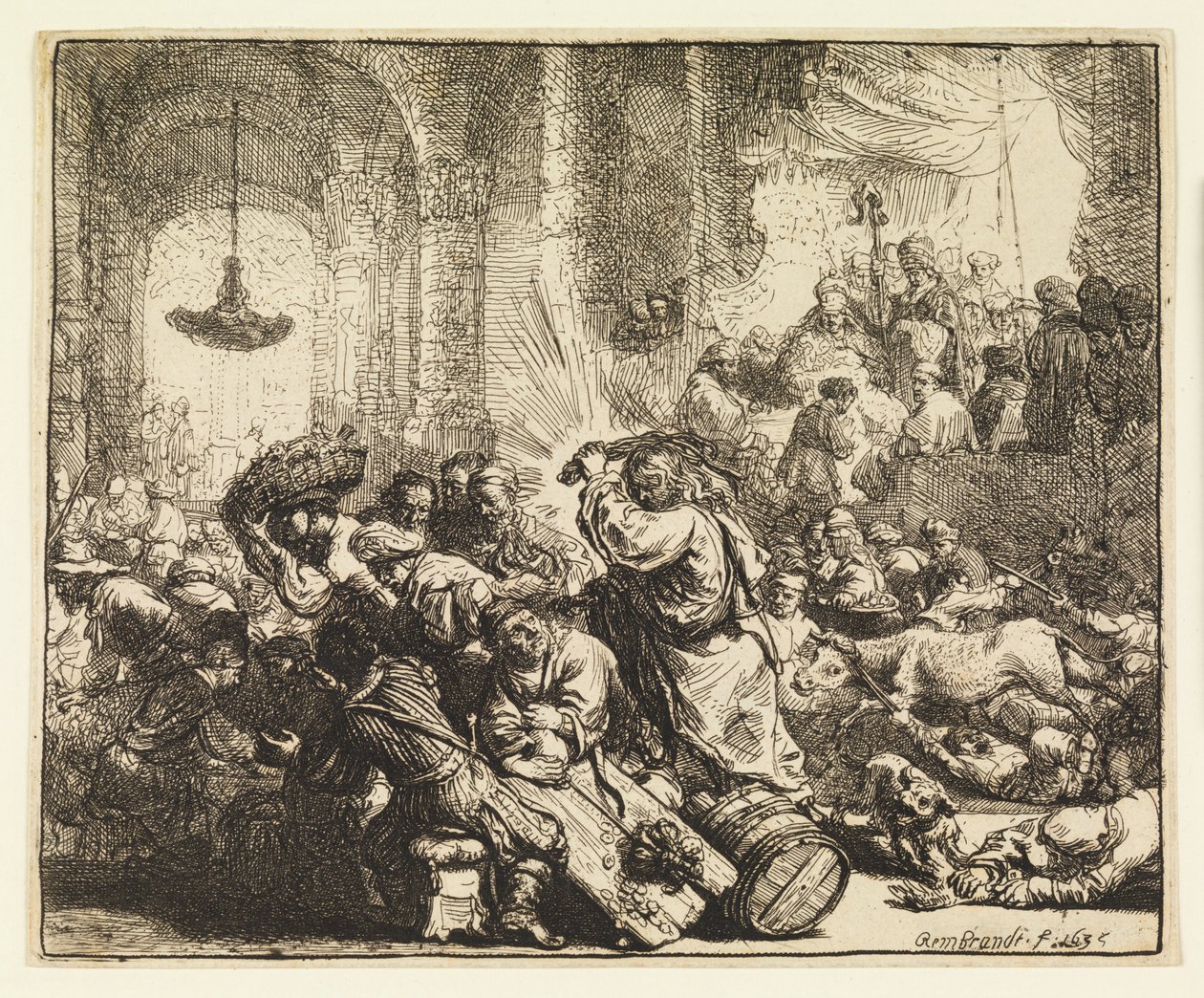 Kristus driver pengevekslerne fra templet af Rembrandt van Rijn