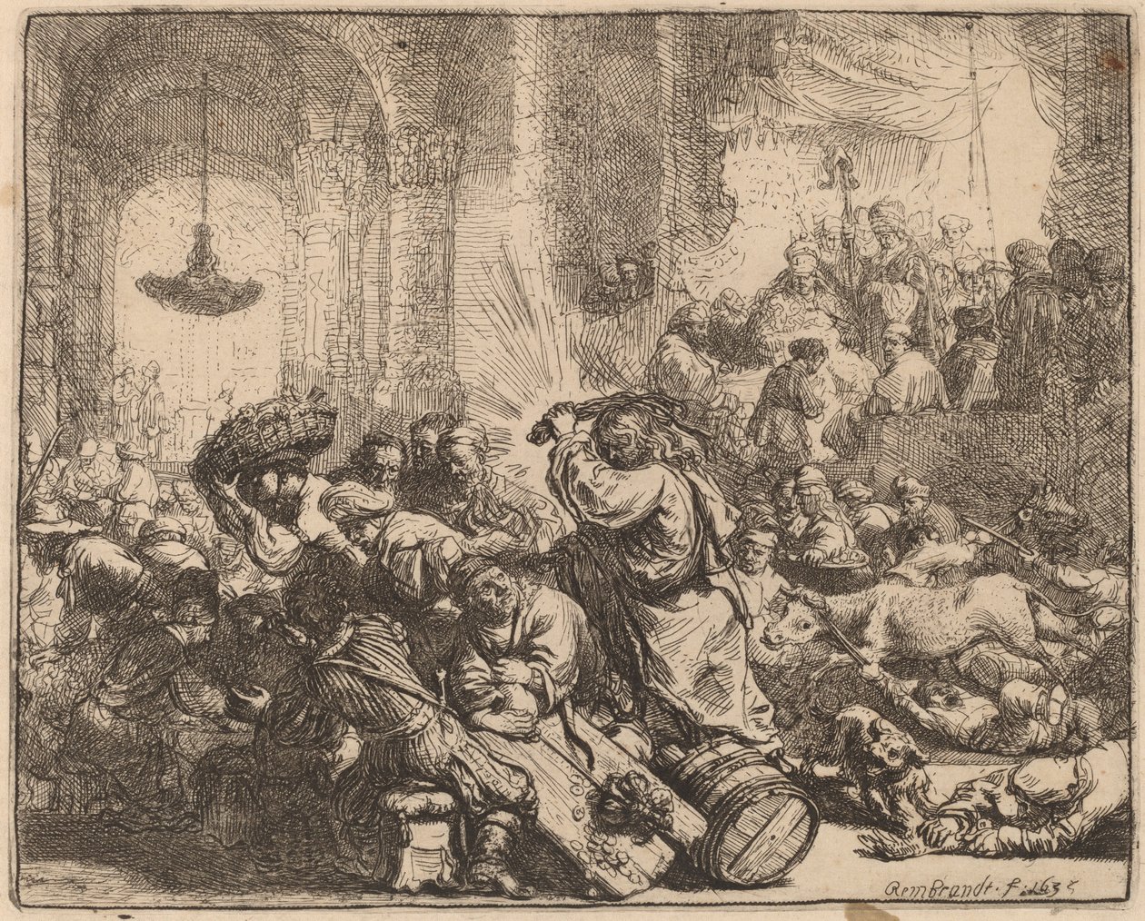 Kristus, der driver pengevekslerne fra templet af Rembrandt van Rijn
