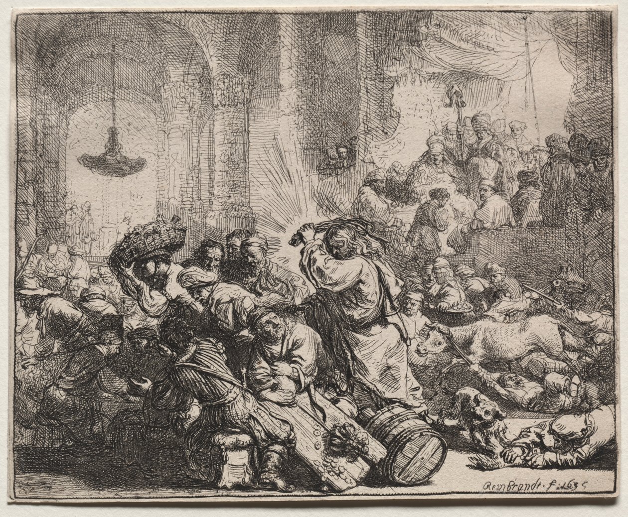 Kristus, der driver pengevekslerne fra templet af Rembrandt van Rijn