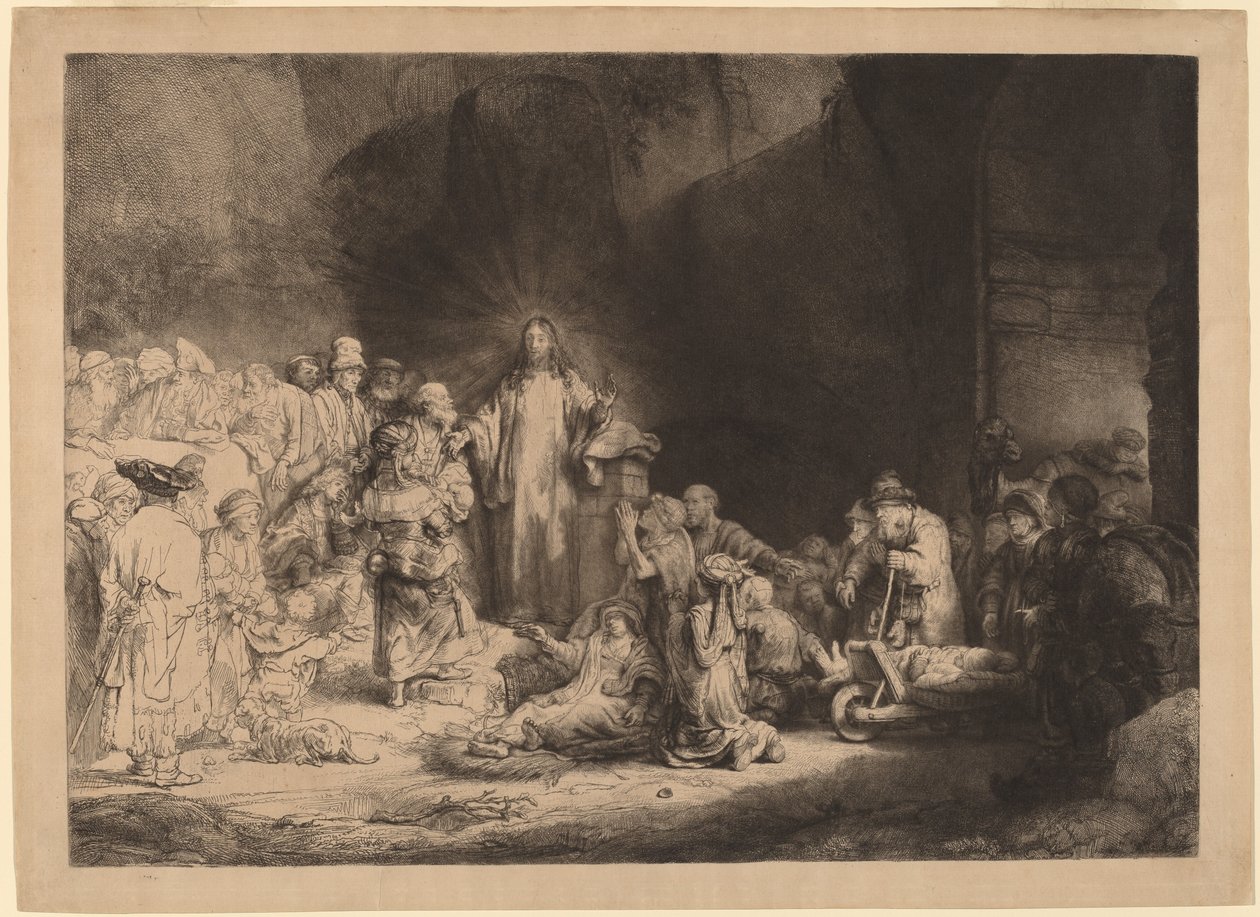 Christ Preaching (The Hundred Guilder Print) af Rembrandt van Rijn