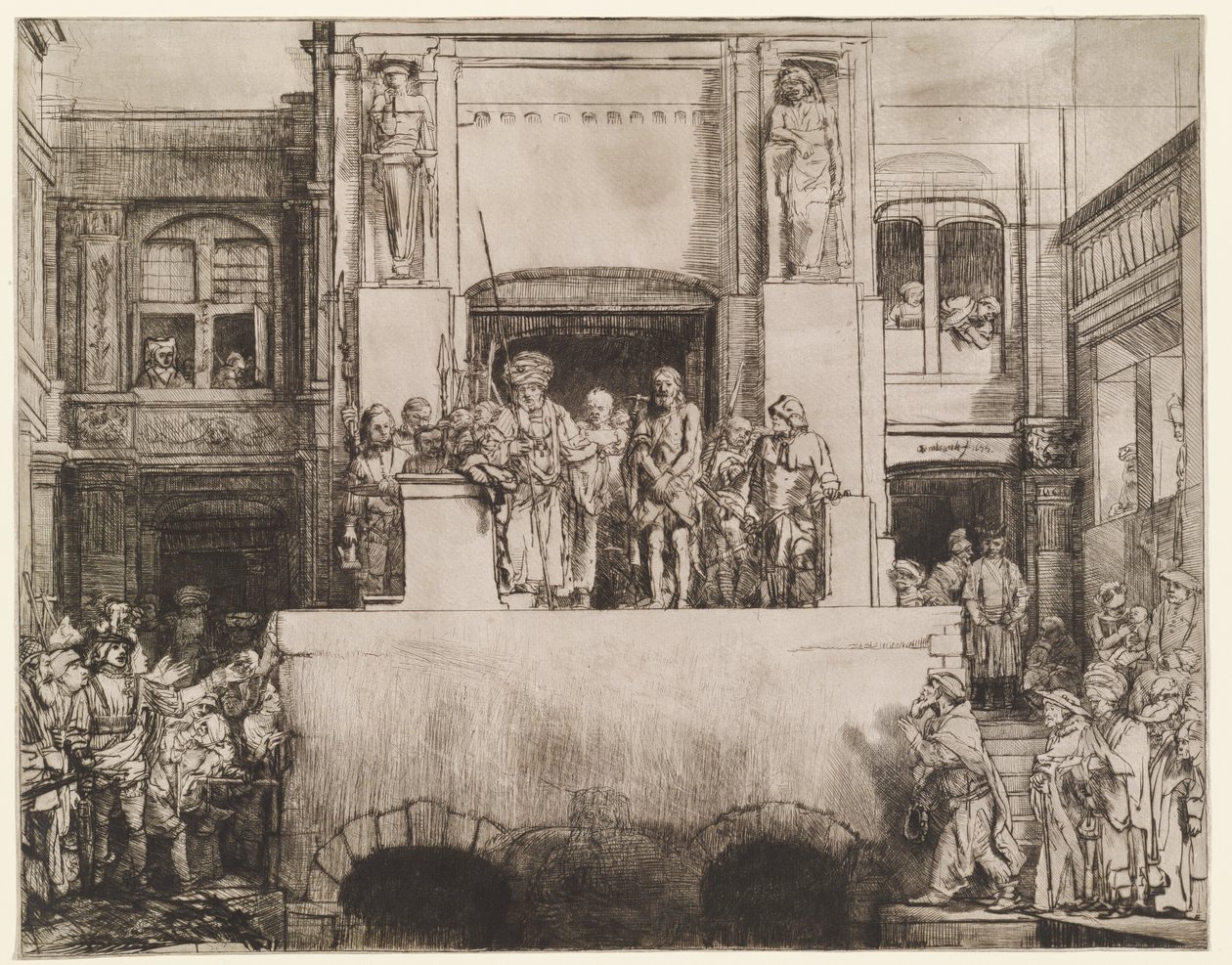 Kristus præsenteres for folket (Ecce Homo) af Rembrandt van Rijn