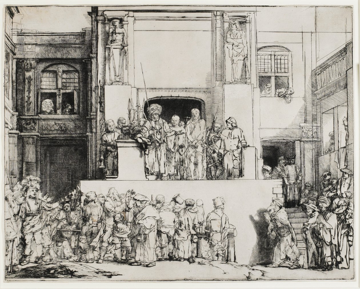 Kristus præsenteret for folket (Ecce Homo), 1655 af Rembrandt van Rijn