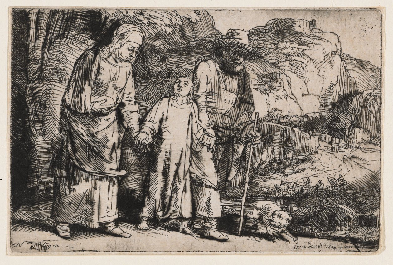 Kristus vender tilbage fra templet sammen med sine forældre af Rembrandt van Rijn