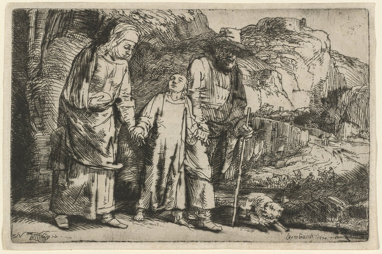 Kristus vender tilbage fra templet med sine forældre af Rembrandt van Rijn