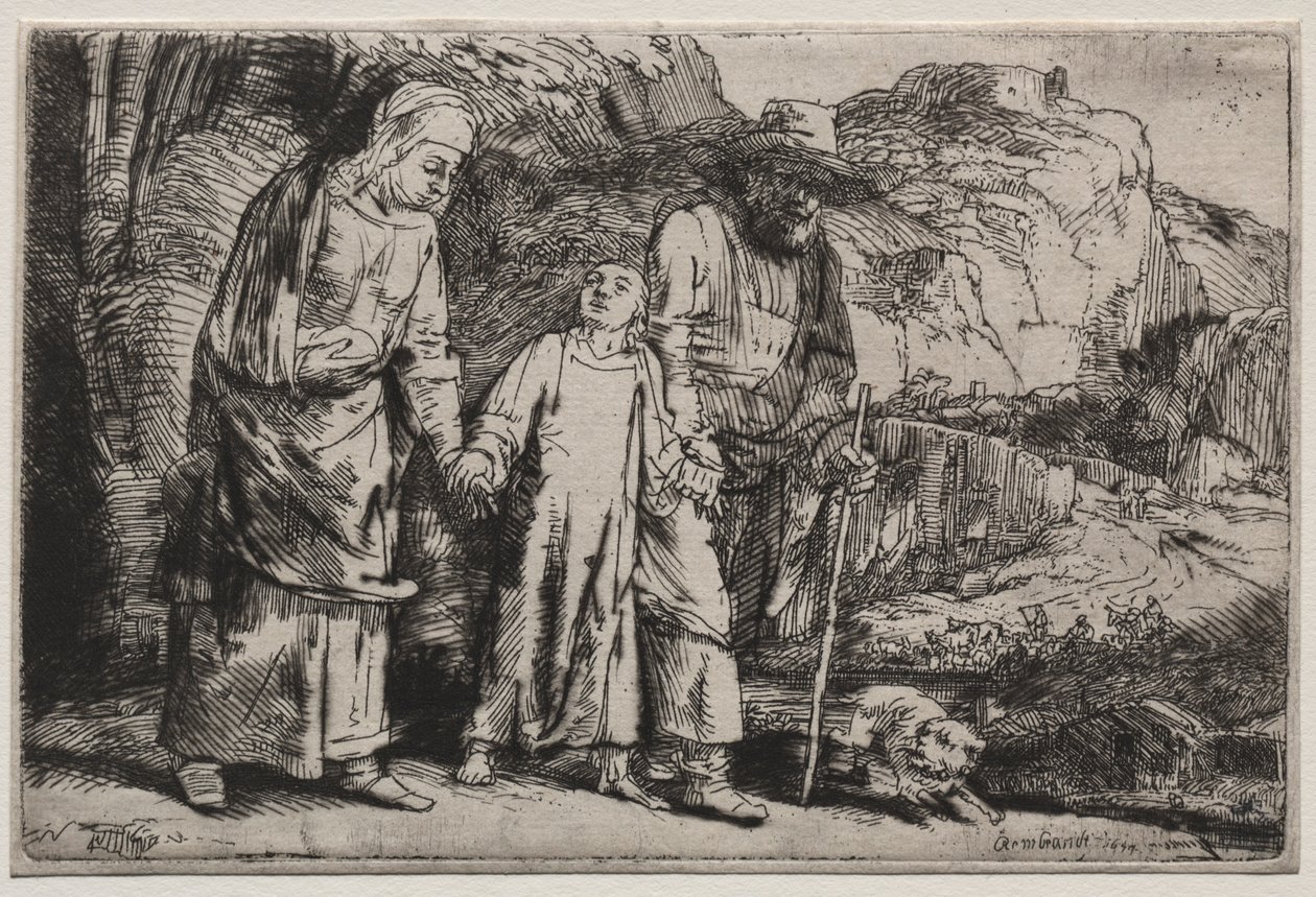Kristus vender tilbage fra templet med sine forældre, 1654. af Rembrandt van Rijn