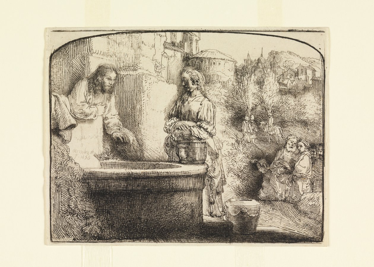 Kristus og Samarias kvinde af Rembrandt van Rijn