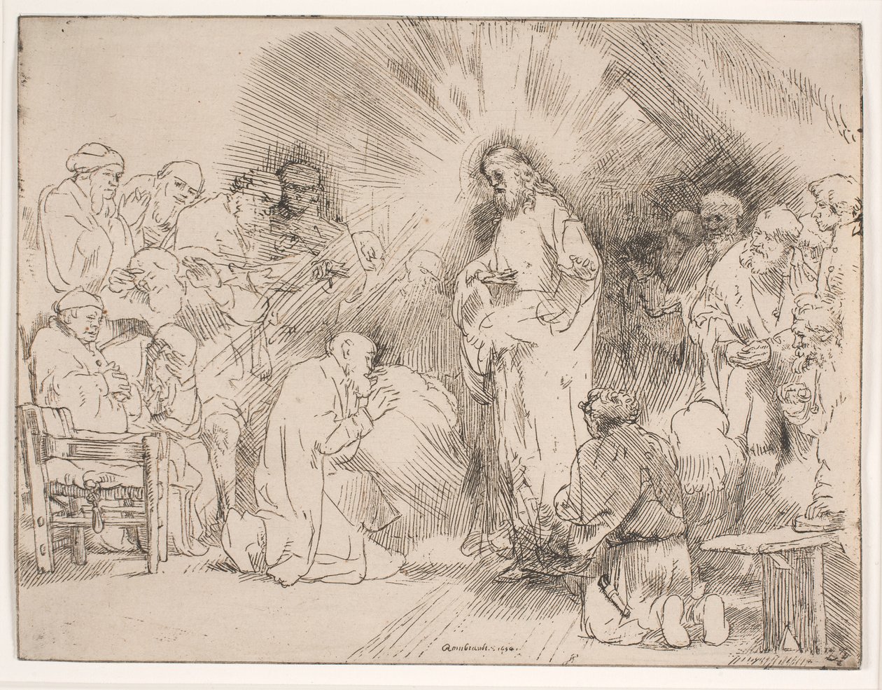 Kristus viser sig for apostlene af Rembrandt van Rijn