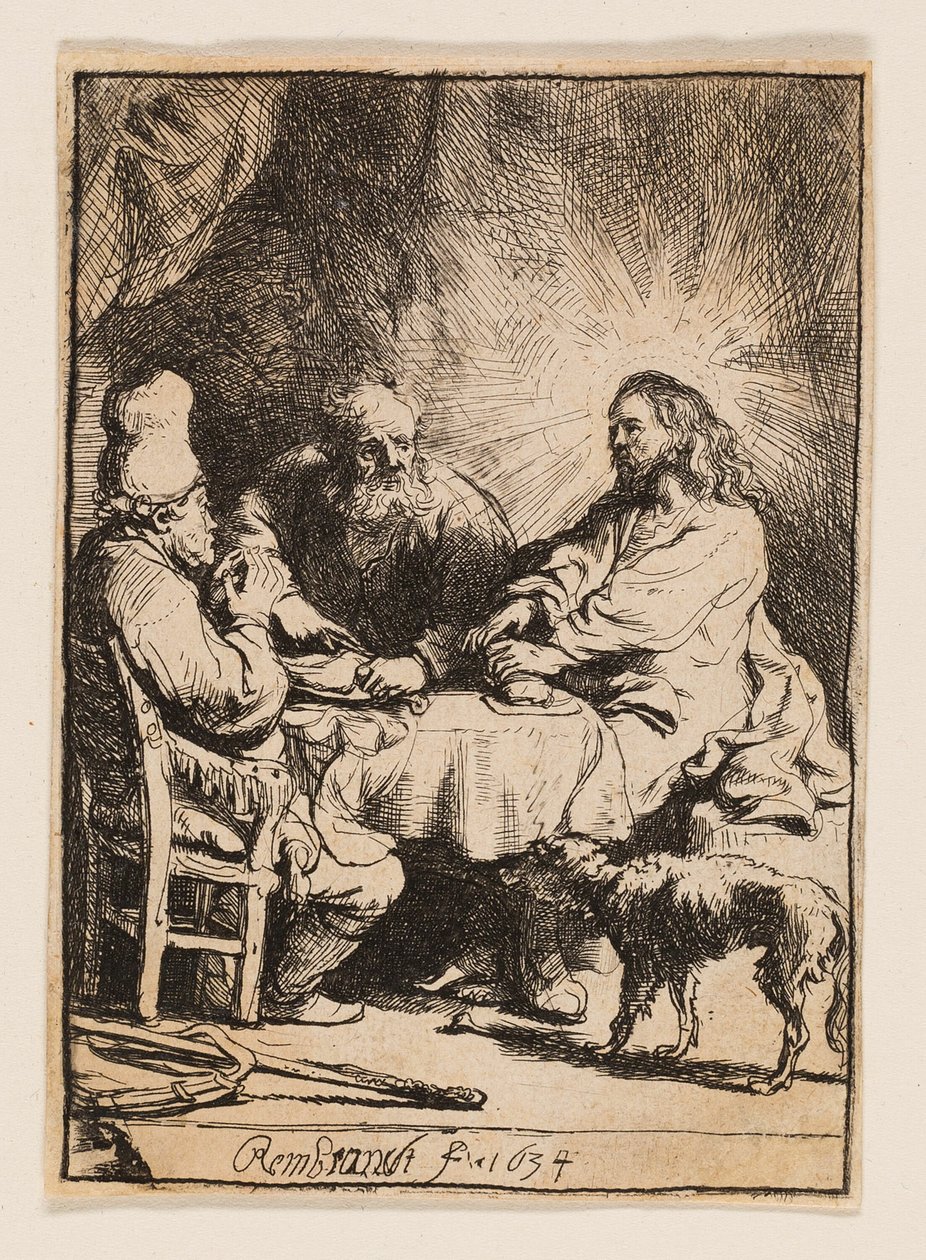 Kristus ved Emmaus: Den mindre tallerken af Rembrandt van Rijn