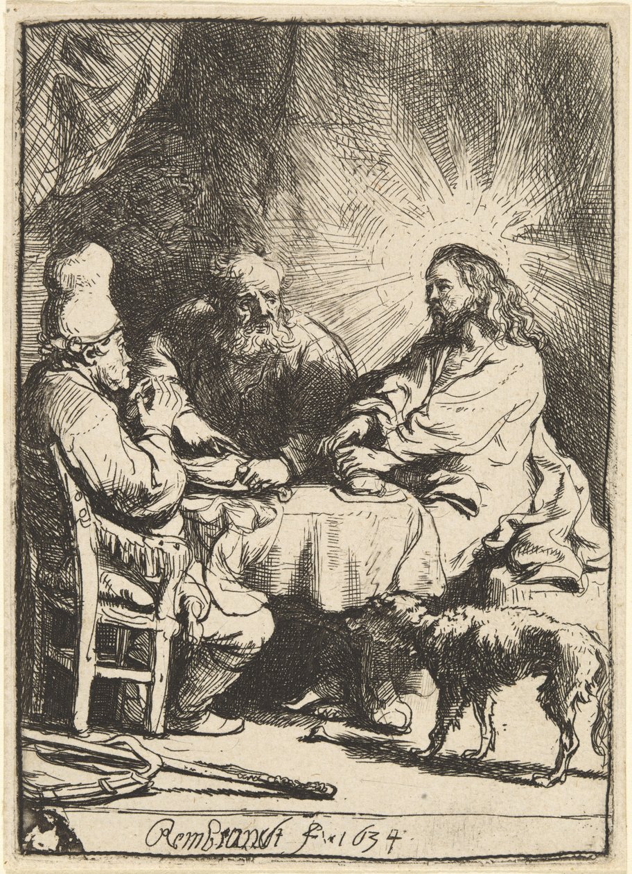 Kristus i Emmaus: det mindre billede af Rembrandt van Rijn