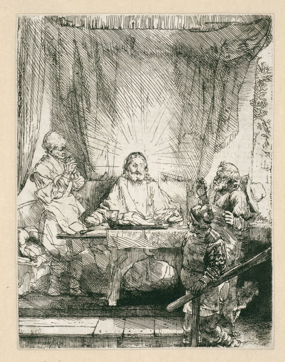 Kristus i Emmaus: den større tallerken af Rembrandt van Rijn