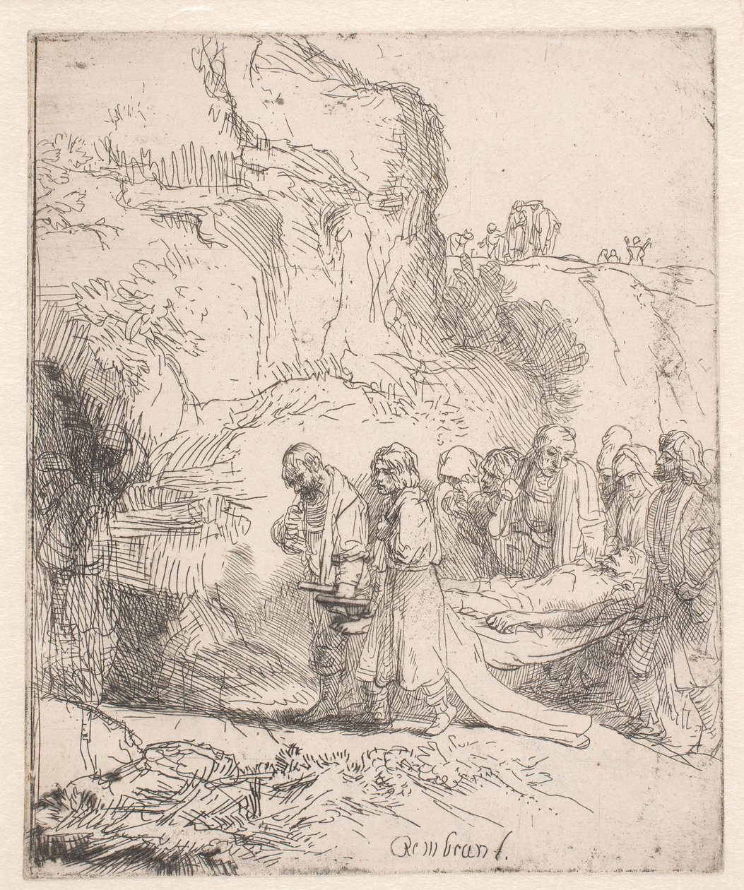 Kristus blev båret til graven af Rembrandt van Rijn