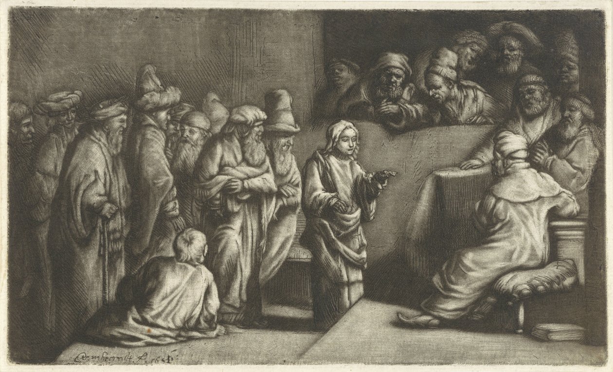 Kristus skændes med lægerne: en skitse af Rembrandt van Rijn