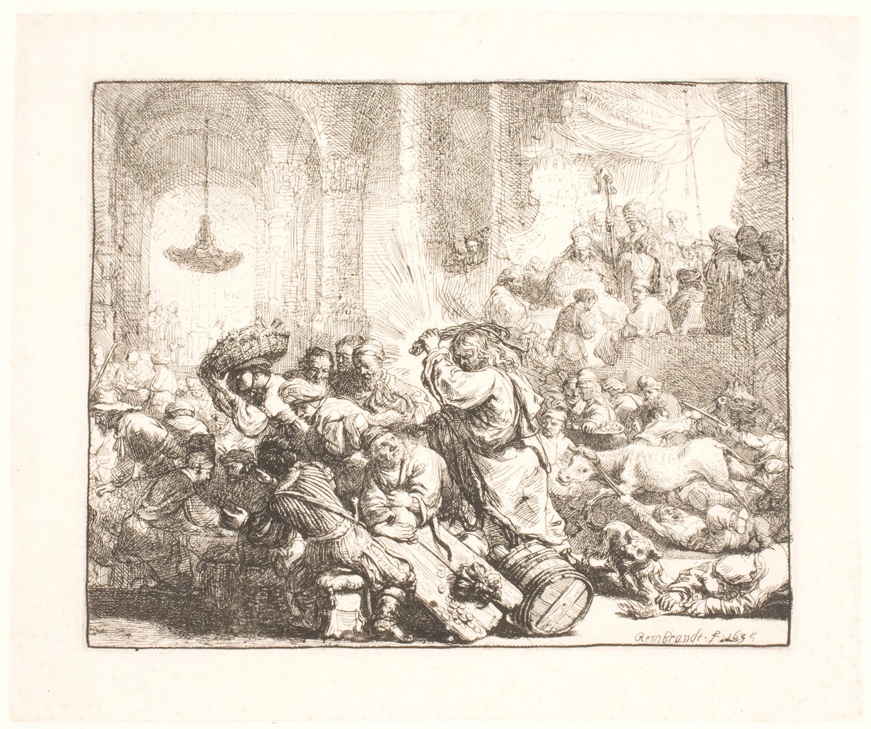 Kristus driver vekslerne fra templet af Rembrandt van Rijn