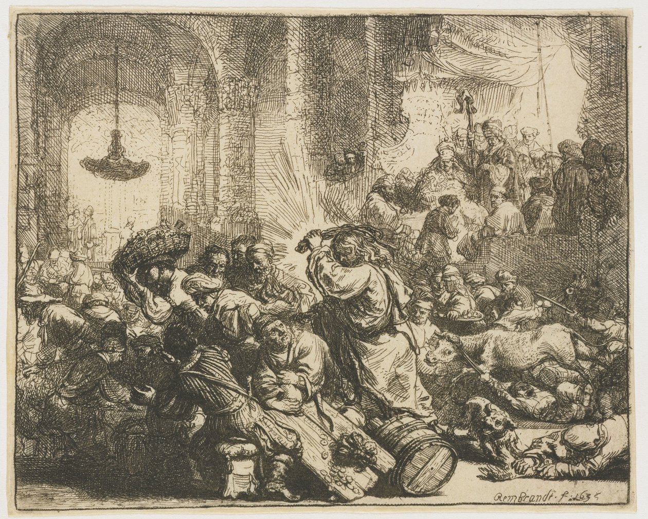 Kristus driver pengevekslerne fra templet af Rembrandt van Rijn