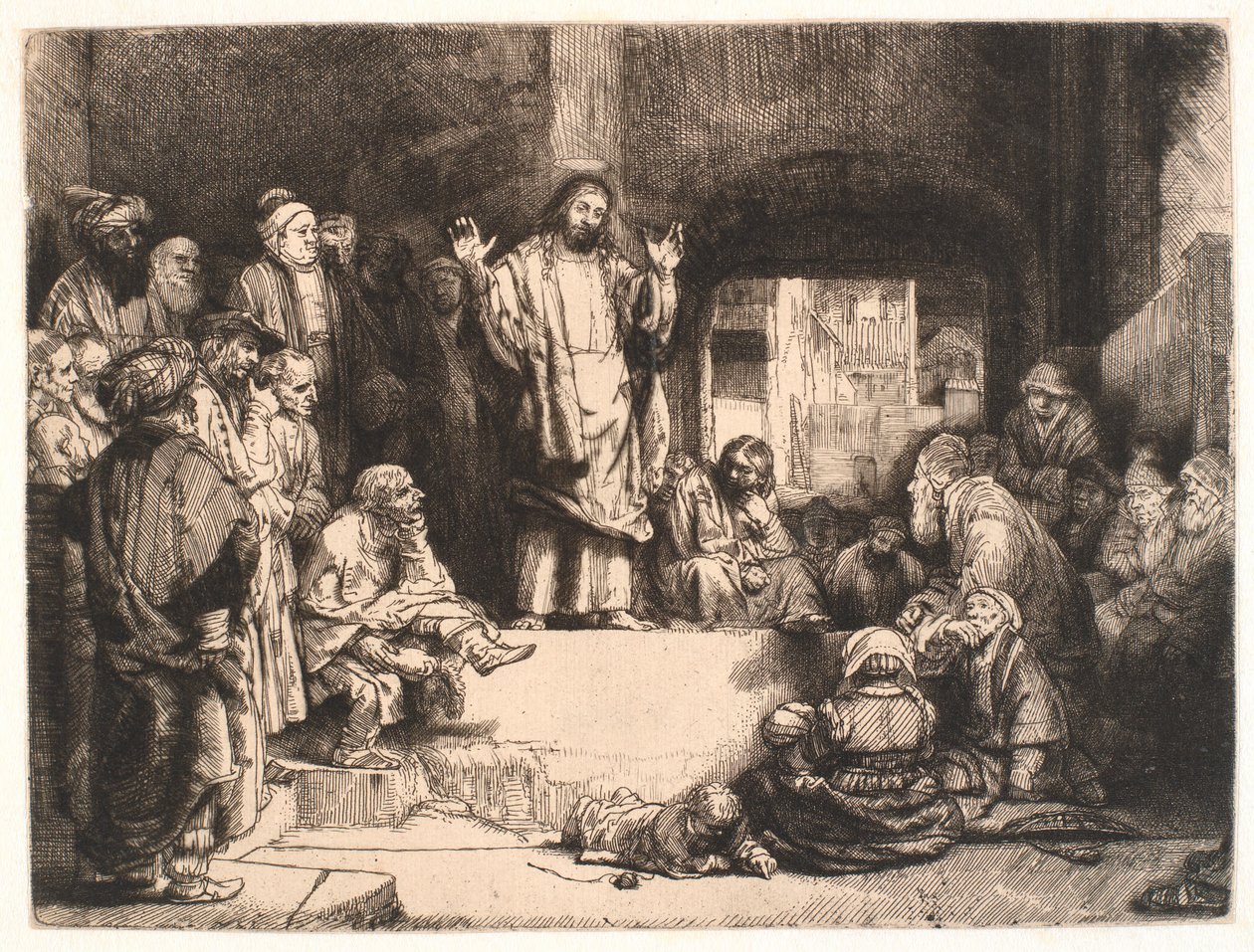 Kristus prædiker ("La petite tombe") af Rembrandt van Rijn