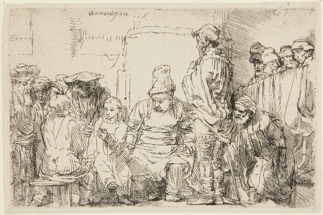 Kristus sidder og diskuterer med de skriftkloge af Rembrandt van Rijn