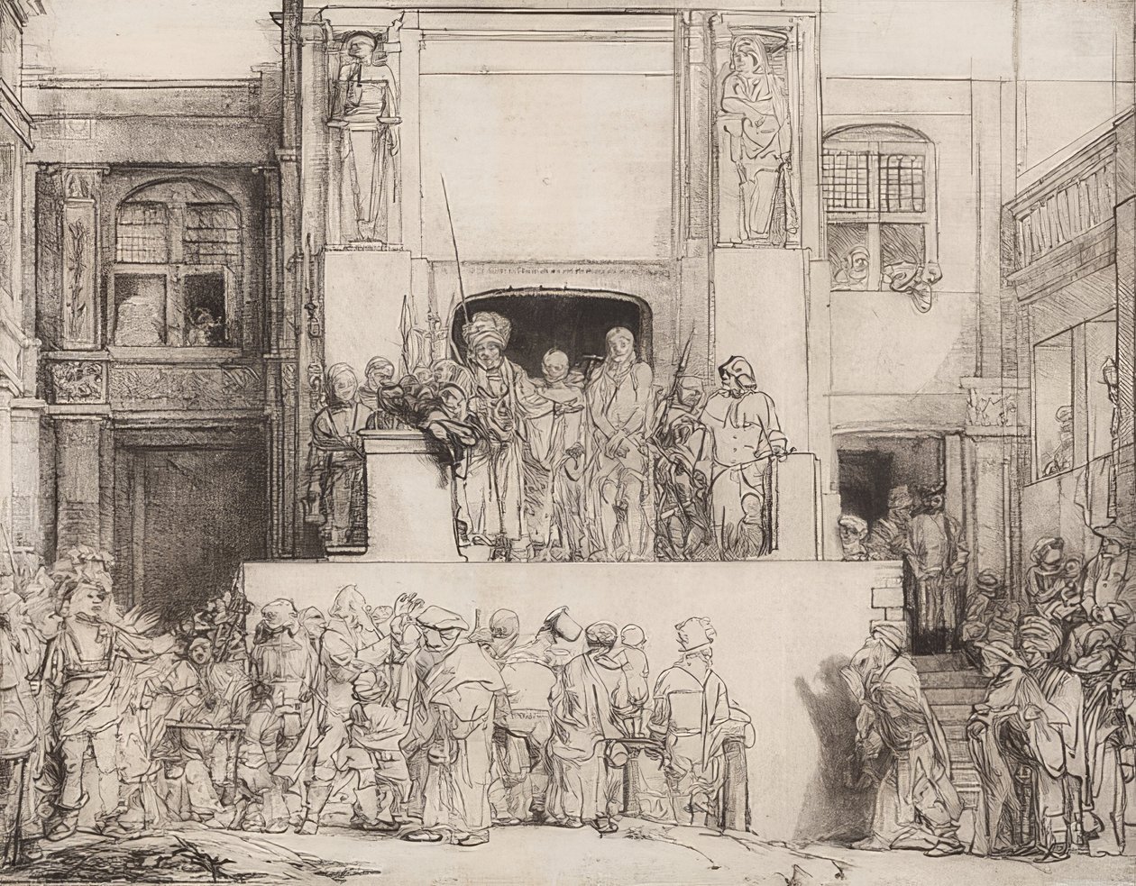 Kristus præsenterede for folket. 1655 af Rembrandt van Rijn