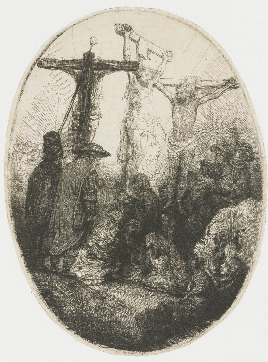 Kristus korsfæstet mellem de to mordere af Rembrandt van Rijn