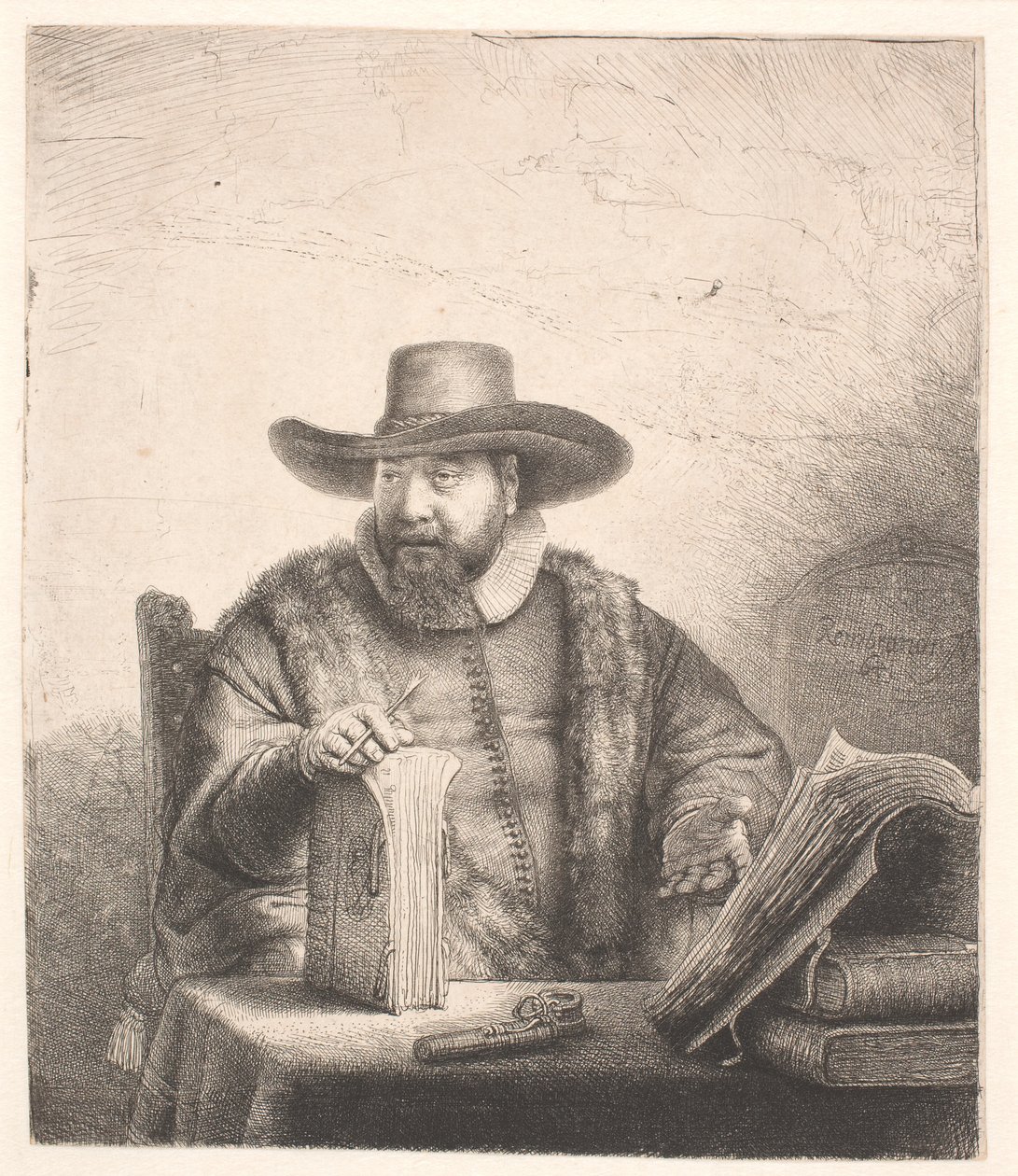 Cornelis Claesz Anslo, mennonitprædikant af Rembrandt van Rijn