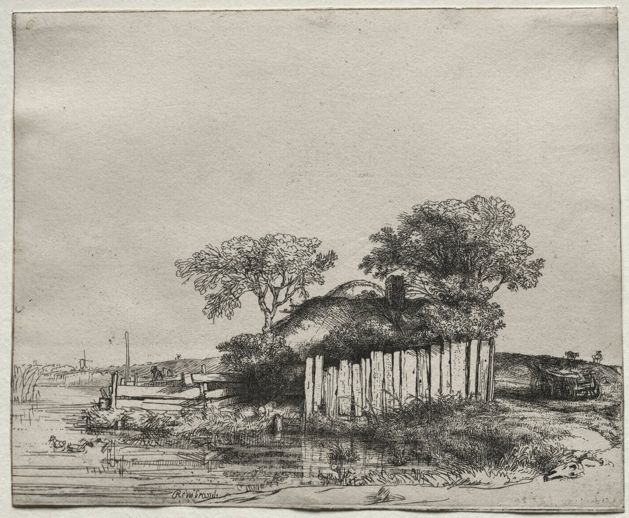 Sommerhus med hvid blegning, 1648. af Rembrandt van Rijn