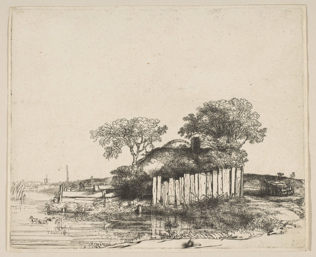 Sommerhus med hvid blegning, 1648. af Rembrandt van Rijn