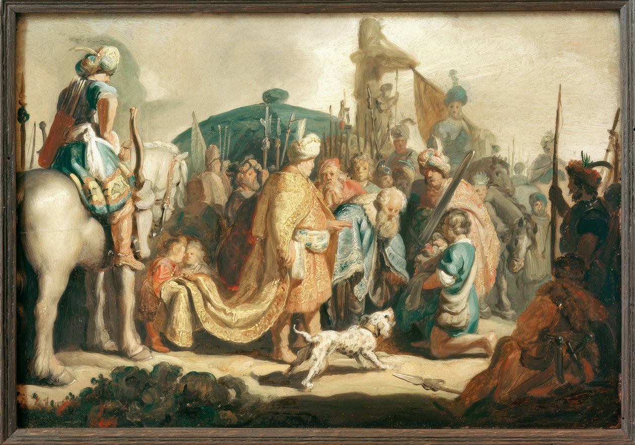 David knæler med Goliats hoved foran Saul af Rembrandt van Rijn