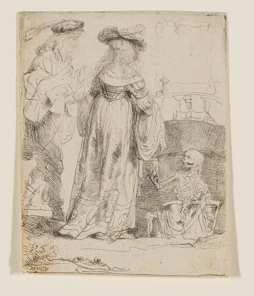 Døden viser sig for et ægtepar fra en åben grav af Rembrandt van Rijn