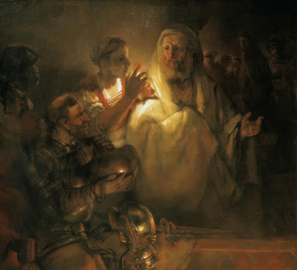 Apostlen Peter fornægter Kristus af Rembrandt van Rijn