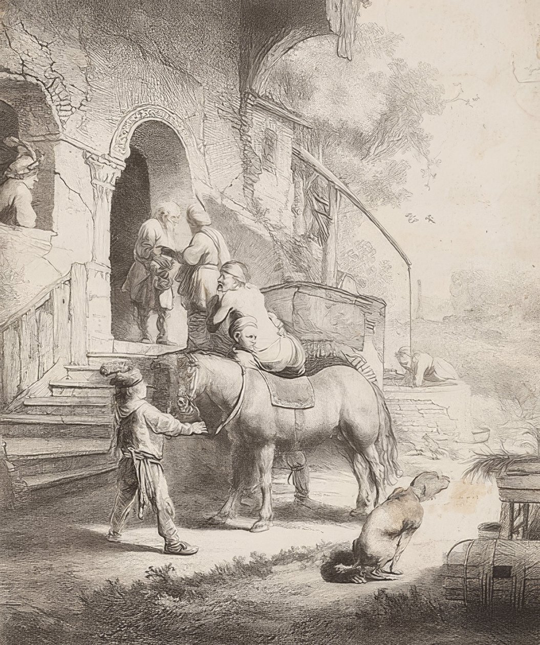 Den barmhjertige samaritan. 1633 af Rembrandt van Rijn