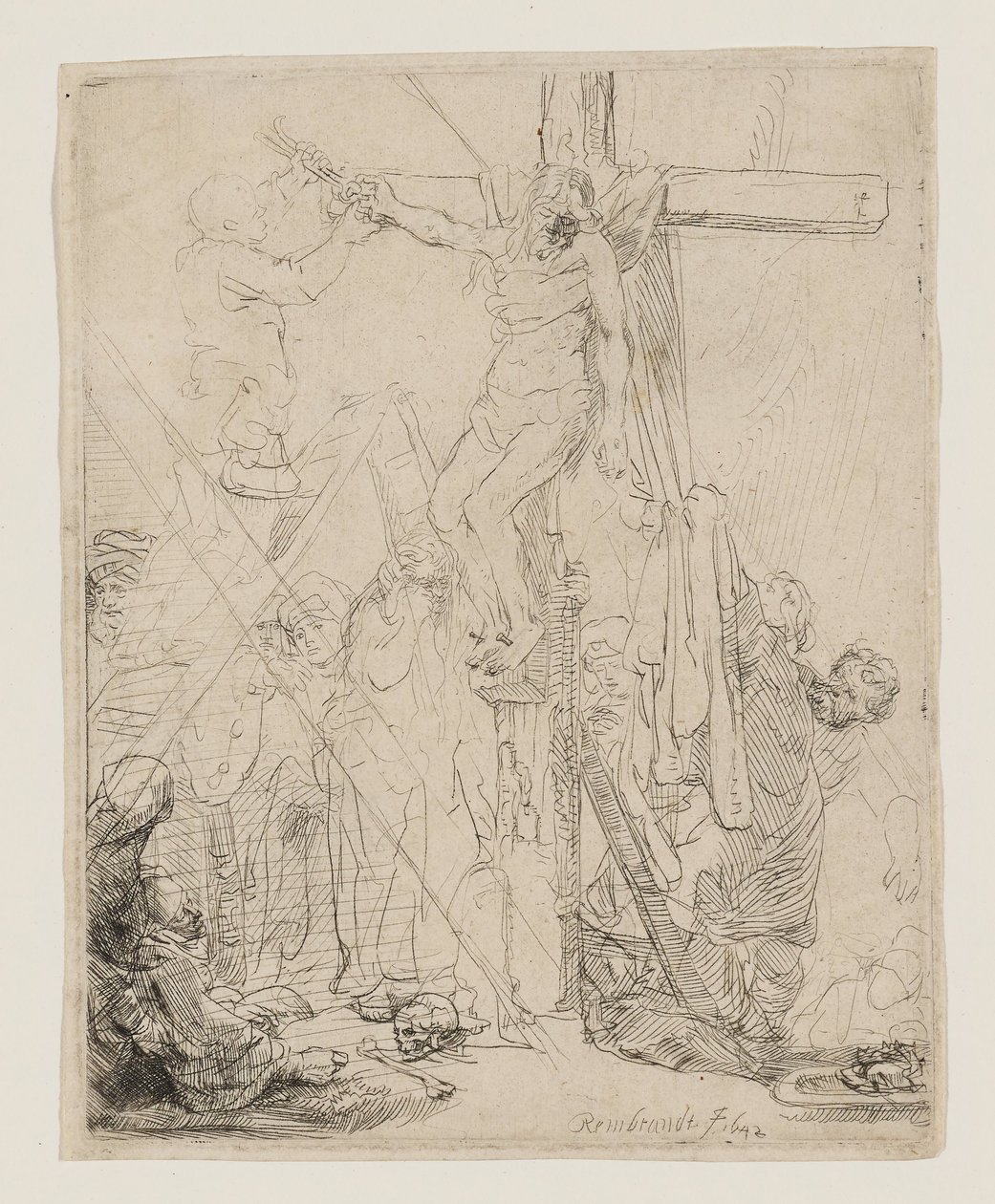 Nedtagelsen fra korset, en skitse af Rembrandt van Rijn
