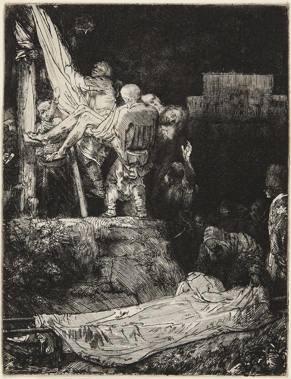 Nedtagelsen fra korset i fakkellys af Rembrandt van Rijn