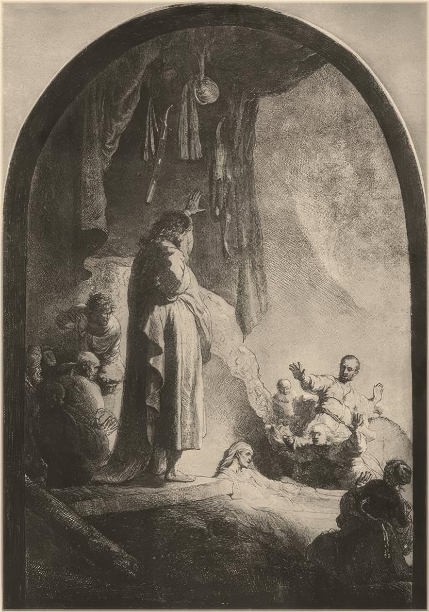 Oprejsen af ​​Lazarus af Rembrandt van Rijn