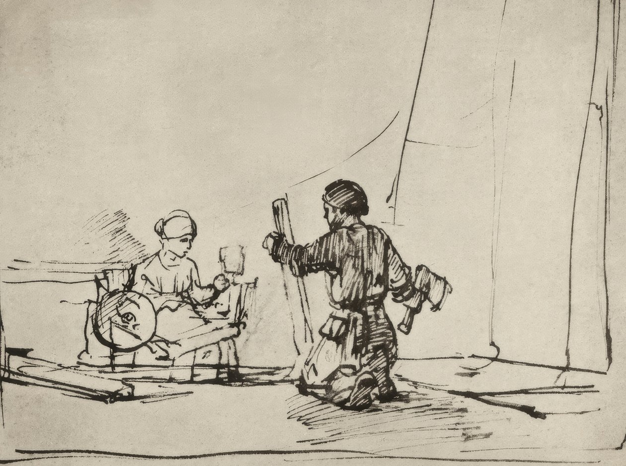 Den hellige familie i værkstedet af Rembrandt van Rijn